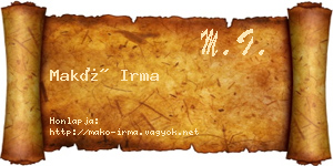 Makó Irma névjegykártya