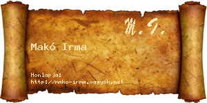 Makó Irma névjegykártya