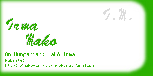 irma mako business card